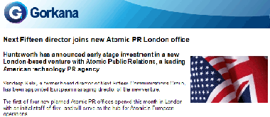 Next Fifteen director joins new Atomic PR London office 
